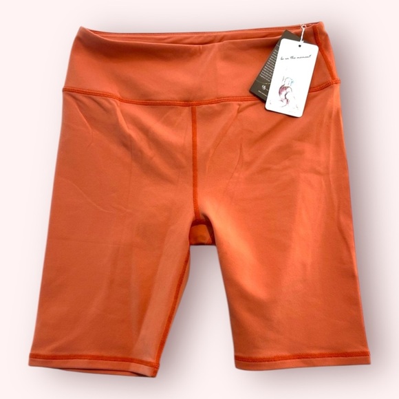 Citta X Kayla Wang Athletic Bike Shorts Autumn Sunset Orange Long Women's M NWT - Picture 1 of 9